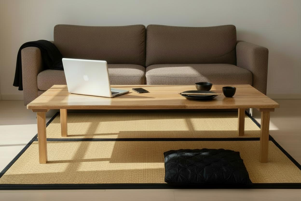 Red Oak Chabudai | Handcrafted | Low Dining Table | Coffee Table