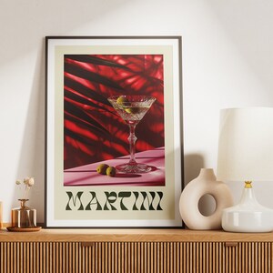 Poster premium en papier mat Martini Print Cocktail Poster Bar Art Unique Home Decor Kitchen Wall Art Poster Gift Poster Prints