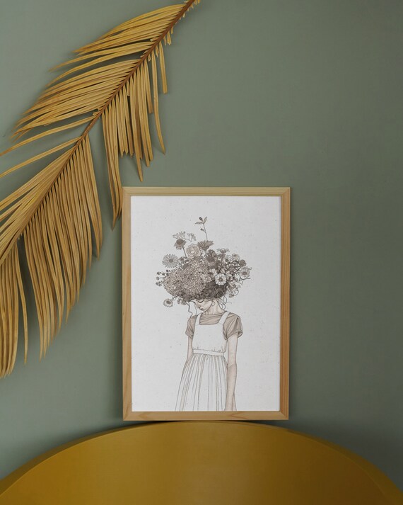 Flower Head, Digital Print Download,Modern Wall Decor,Printable Wall Art
