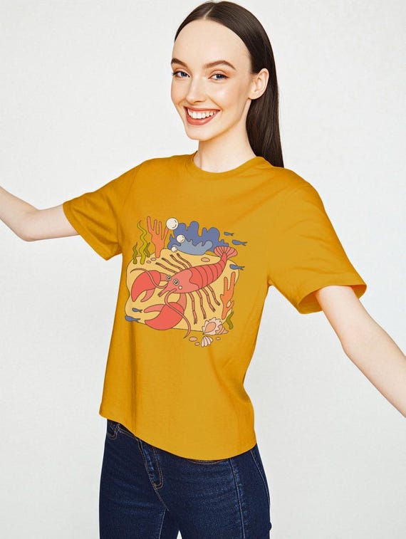 Lobster in the Sea T-Shirt - Soft Cotton Tee for Lobster Lovers - Perfect Summer Style