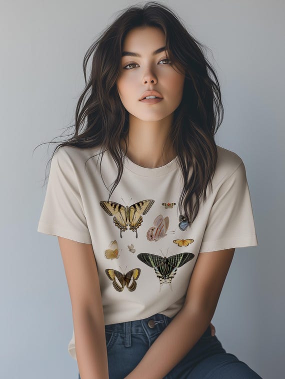 Butterfly Bliss: Soft Cotton T-Shirt - Perfect for Summer Vibes