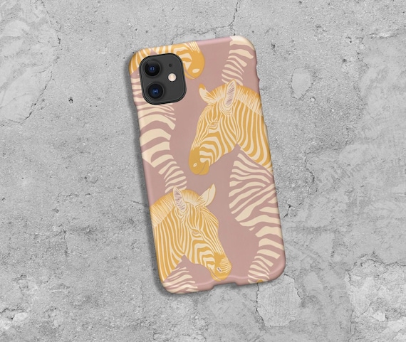 Cute Zebras Glossy Phone Case Cover for iPhone Android Slim Protective Stylish Phone Case Cover Gift