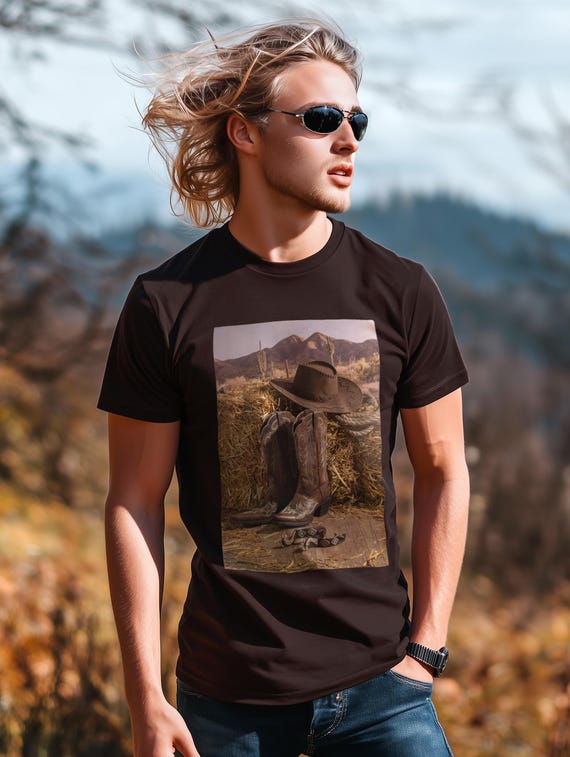 Cowboy Vibes T-Shirt | Soft Feel Tee for Western Lovers | Perfect for DTG Printing
