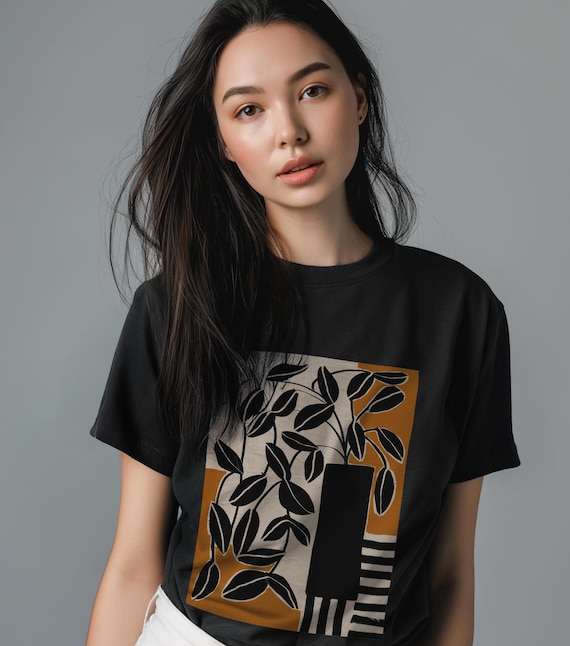 Bohemian Abstract House Plant T-Shirt - Soft and Stylish