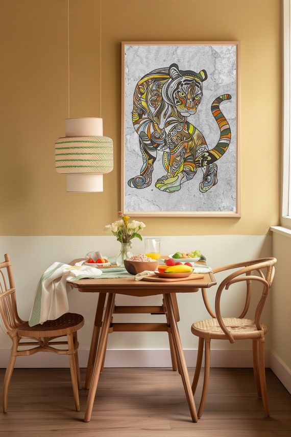 Mandala Tiger, Digital Print Download,Modern Wall Decor,Printable Wall Art