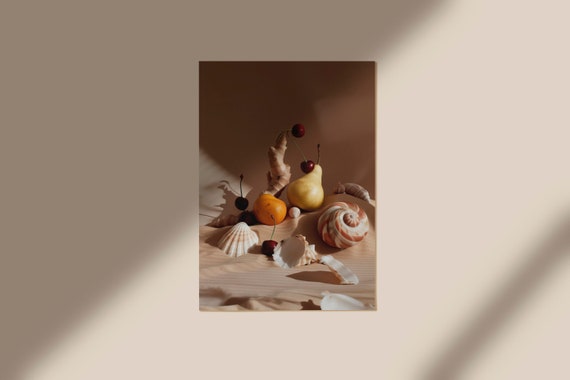 Fruits And Shell, Still Photography,Digital Print Download,Modern Wall Decor,Printable Wall Art