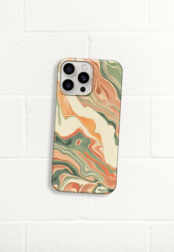 Retro Liquid Texture Glossy Phone Case Cover for iPhone Android Slim Protective Stylish Phone Case Cover Gift
