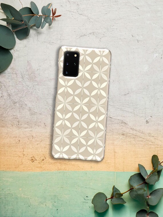 Beige Ceramic Glossy Phone Case Cover for iPhone Android Slim Protective Stylish Phone Case Cover Gift