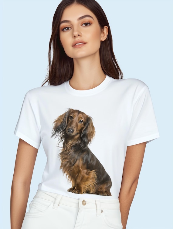 Adorable Dachshund T-Shirt - Cotton, Perfect for Dog Lovers - Cute Pet Apparel Gift