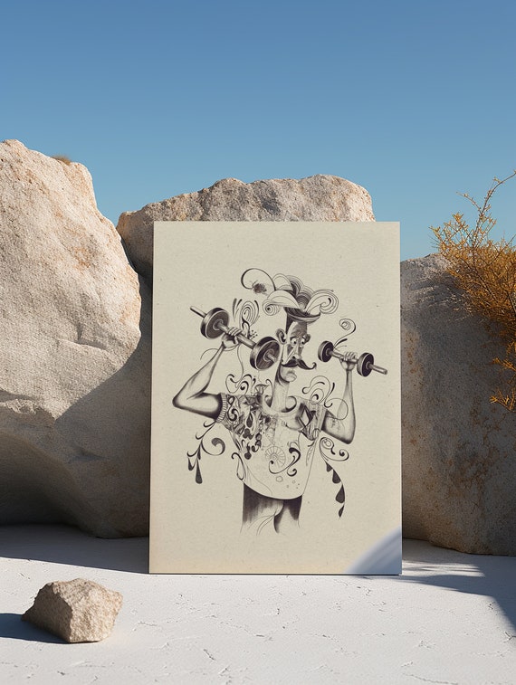 Mr Muscle, Digital Print Download,Modern Wall Decor,Printable Wall Art