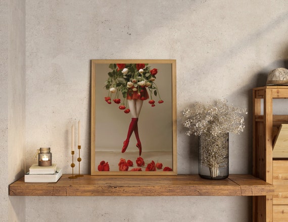 Graceful Roses,Digital Print Download,Modern Wall Decor,Printable Wall Art