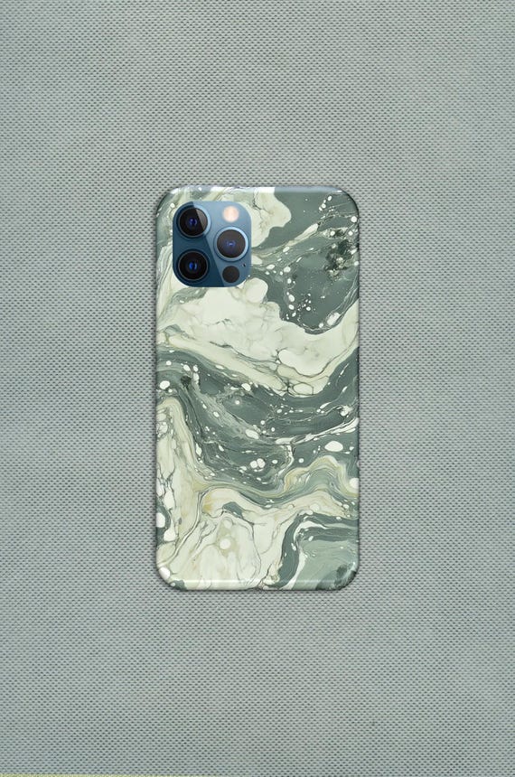 Green Paint Glossy Phone Case Cover for iPhone Android Slim Protective Stylish Phone Case Cover Gift