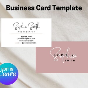 Simple Business Card Template, Instant Download, Printable Business Card, Minimalist Business Card, Canva Business Card Template