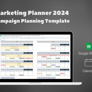 2024 Marketing Calendar | Campaign Planning Tool | Marketing Channel Planner | Calendar for Marketing | Google Sheets