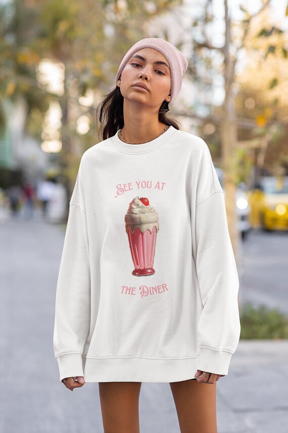 Milkshake sweatshirt friend gift for her 80s sweater for milkshake lover mothers day gift mom shirt dessert crewneck 50s diner