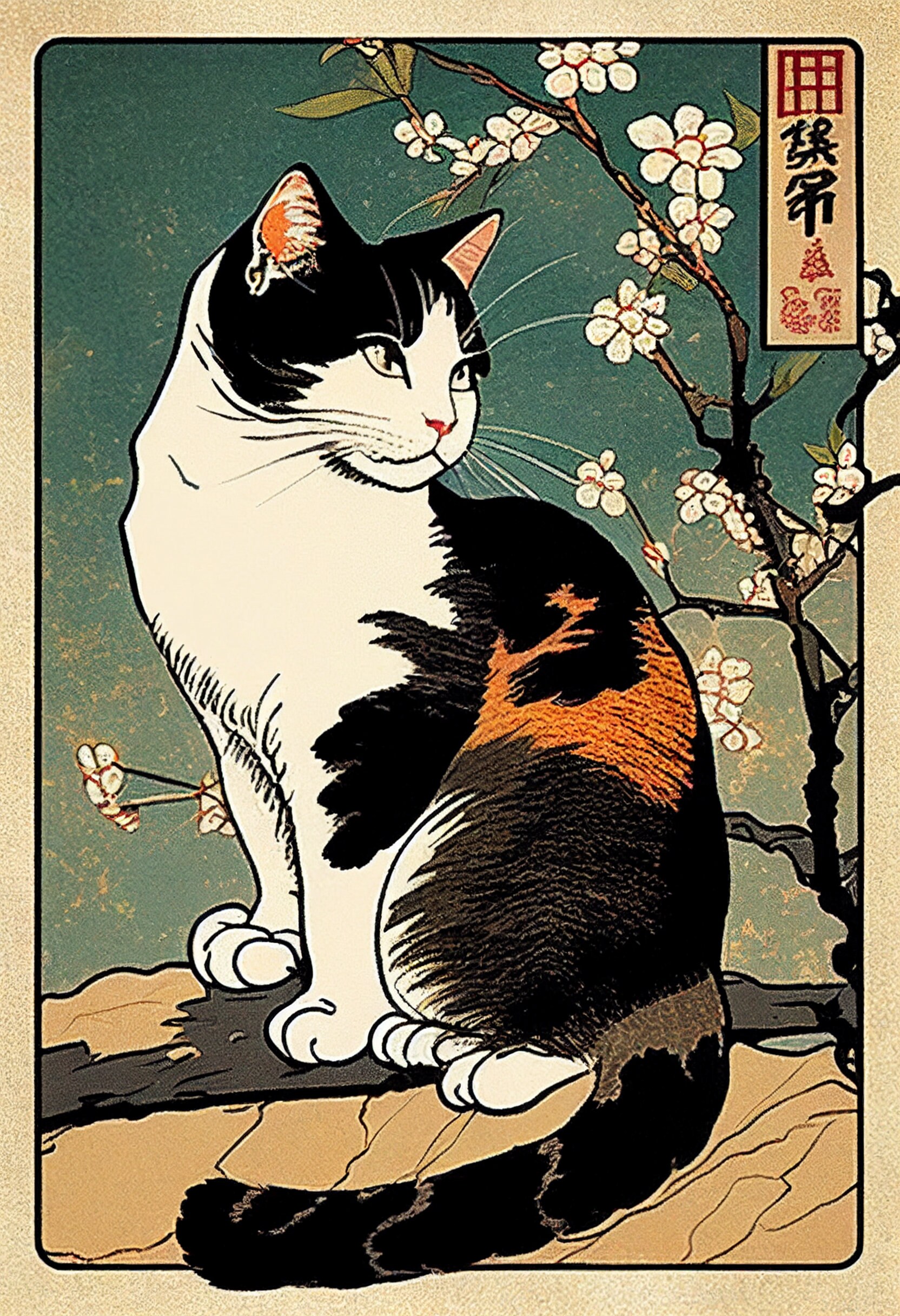 Ukiyo-e Cat Art Print: Japanese Wall Poster (digital Download) - Etsy