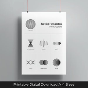 7 Hermetic Principles - Minimalist Printable Wall Poster