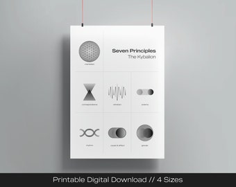 7 Hermetic Principles - Minimalist Printable Wall Poster