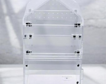 Tarantula Cribs 6x6 Adjustable Jumping Spider Enclosure | Expands Up to 11 Inches Tall | Arboreal Spider Habitat