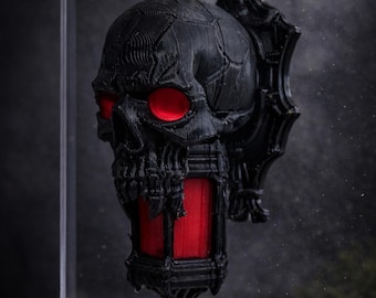 Farol de calavera gótica para arañas saltadoras, decoración de recintos para arañas, decoración de hábitats para arañas y decoración de recintos magnéticos.