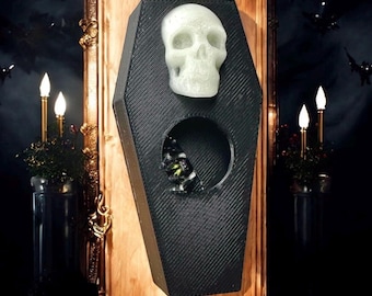 Skull Coffin Hide | Magnetic Jumping Spider Enclosure Decor | Gothic 3D Printed Arachnid Enclosure