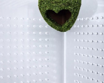 Coin mousse pour araignée sauteuse en forme de coeur | Décor d'enceinte d'araignée | Peau d'arachnide d'aspect naturel | Habitat d'araignées imprimé en 3D