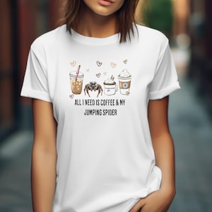 Coffee & jumping spiders Unisex t-shirt