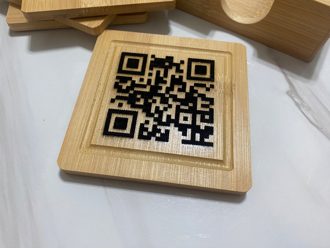 Custom QR Code Coasters Display Your QR Code on Coasters Etsy
