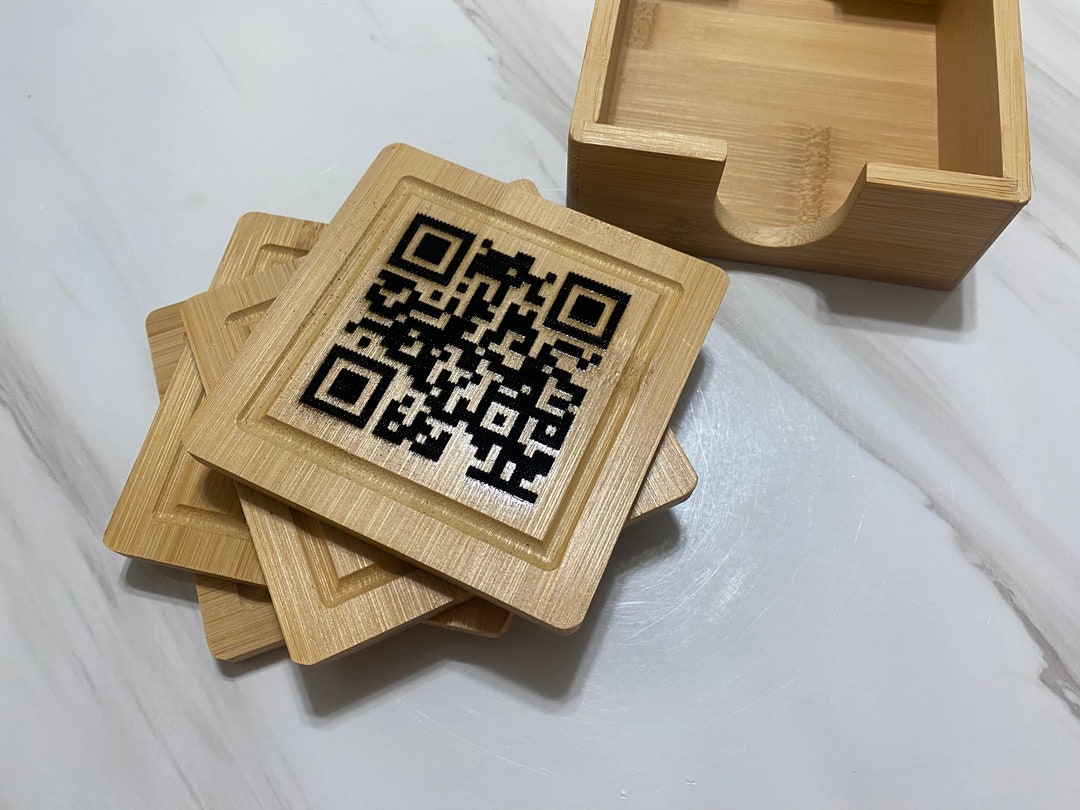 QR Code Coasters Display Your QR Code on Coasters Sold Etsy