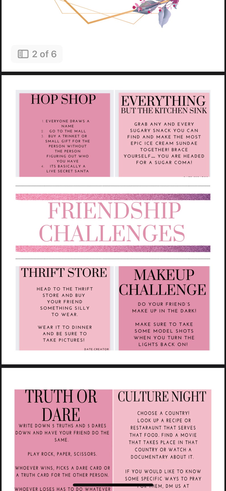 Friendship Challenge Cardspack of 20 Etsy
