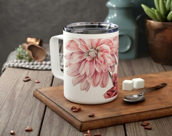 Bloemige geïsoleerde koffiemok, 10oz