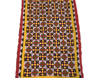 Hand-stitched patchwork Sindhi Rilli Quilt (aka Ralli)