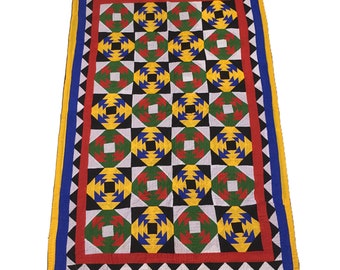 Handgenähter Patchwork-Sindhi-Rilli-Quilt (auch bekannt als Ralli)