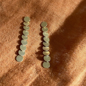 Simple Long drop rose gold earrings