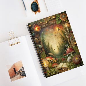 Enchanted Forest Spiral Notebook: Vintage Style Nature Journal