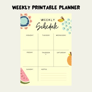 Weekly Planner | Weekly Planner Insert | Weekly Schedule | Weekly Notes | Digital Download|  A4 Weekly Planner
