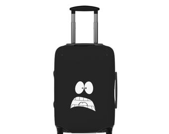 Cartoon Face Gepäckabdeckung: Witziger Reisekofferschutz