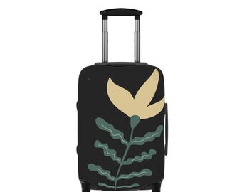 Funda de equipaje con estampado floral elegante: protector de maleta de elastano, accesorio de viaje