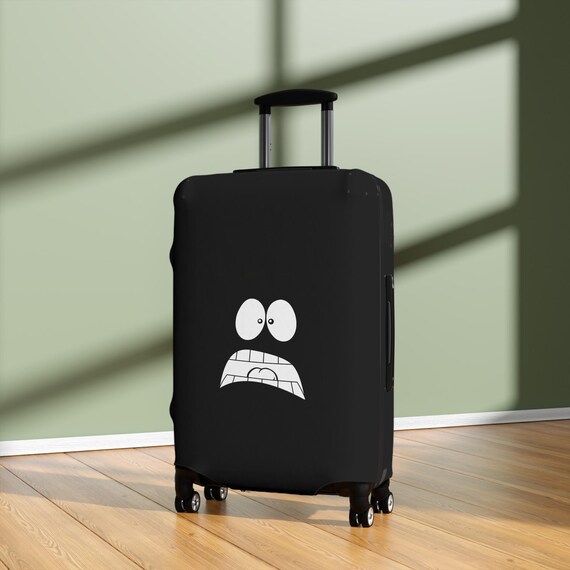 Fun Quirky Luggage Cover With Cartoon Face Design, Travel
