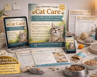 Cat Care eBook: Ultimate Guide for New & Experienced Owners (Digital Download)