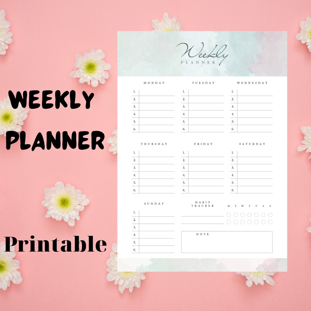 Minimalist Weekly Planner Printable: A4 Schedule (digital Download) - Etsy