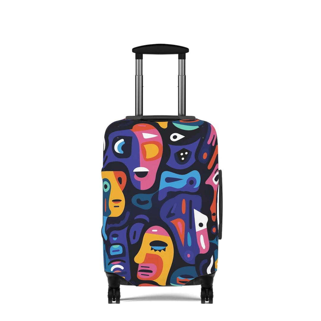 Fun Suitcase Pattern Colorful Luggage Cover: Fun Travel Suitcase Protector, Vibrant Patterns ...