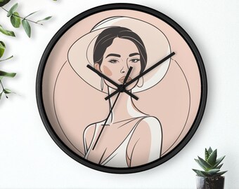 Reloj de pared Art Déco: Diseño elegante para mujer, decoración moderna para el hogar.