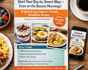 Diabetic Breakfast Recipes: 10 Low Carb Meal Plans (PDF eBook)