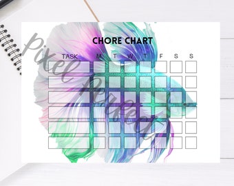 Betta Chore Chart 1 Kids Printable Chore Chart Letter and A4