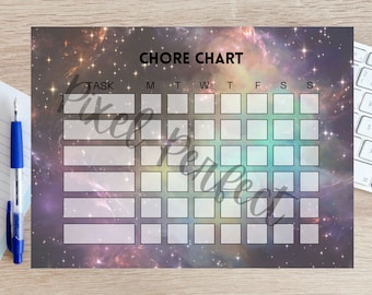 Galaxy Chore Chart Kids Printable Chore Chart Letter and A4