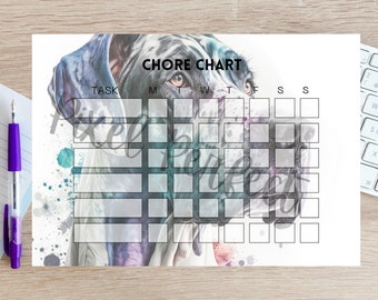 Great Dane Chore Chart Kids Printable Chore Chart Letter and A4