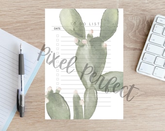 Cacti To Do List Planner Page Letter A4