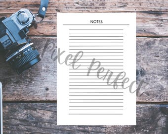 Minimalist Notes Printable Planner Page Letter A4
