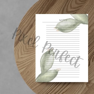 Planificador imprimible con notas de cactus, página tamaño carta A4